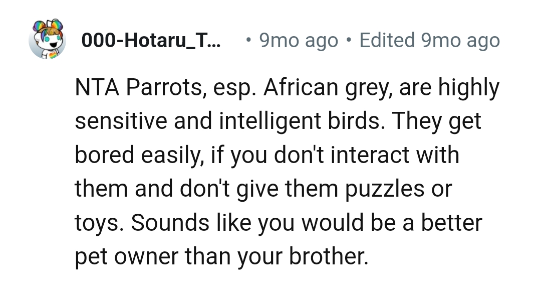 Sounds like the OP would be a better pet owner