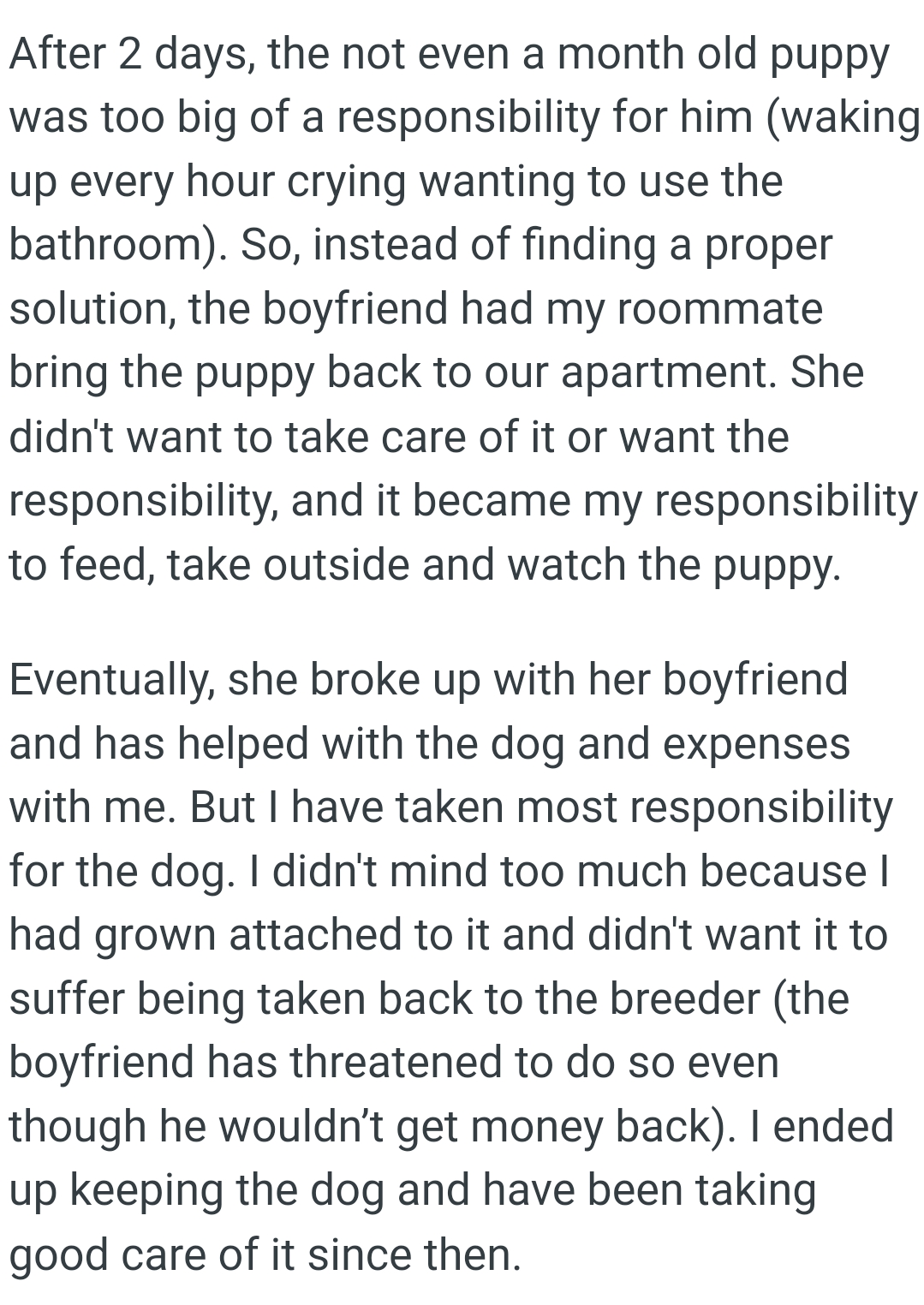 It became the OP's responsibility