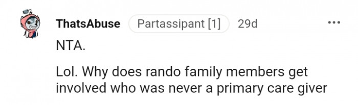 They were never the primary caregiver