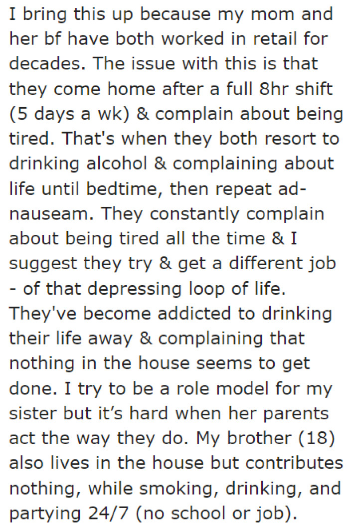 She's in a very frustrating situation.