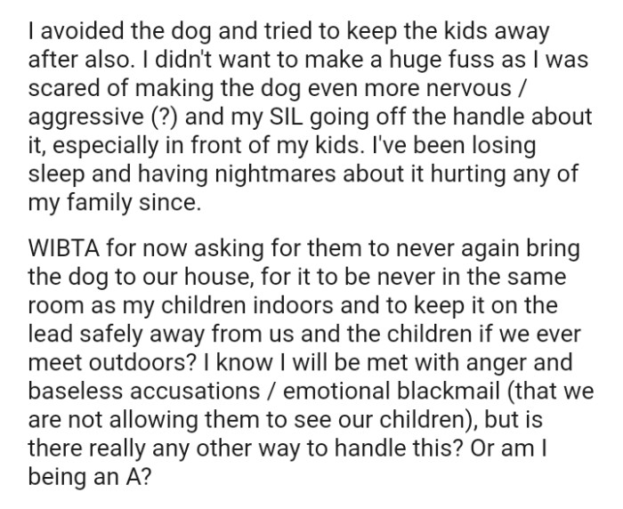 The OP's SIL goes off the handle about it, especially in front of his kids