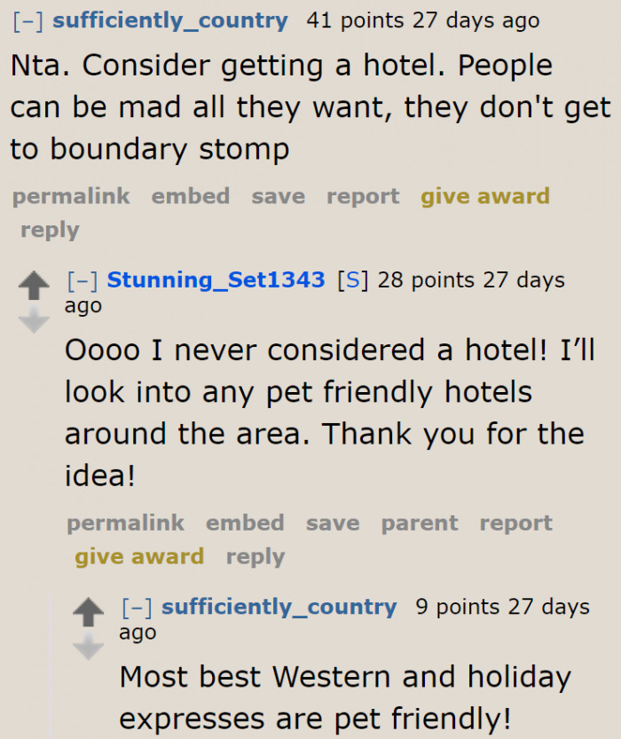 The OP can always stay in a hotel and just visit her family.