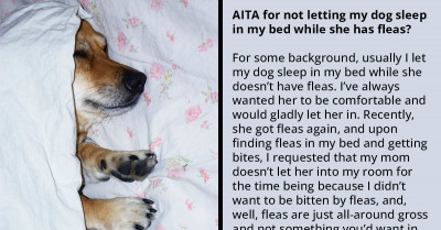 Teen Gets Scolded By Mom For Refusing To Let Her Flea-Ridden Dog Sleep With Her On The Bed