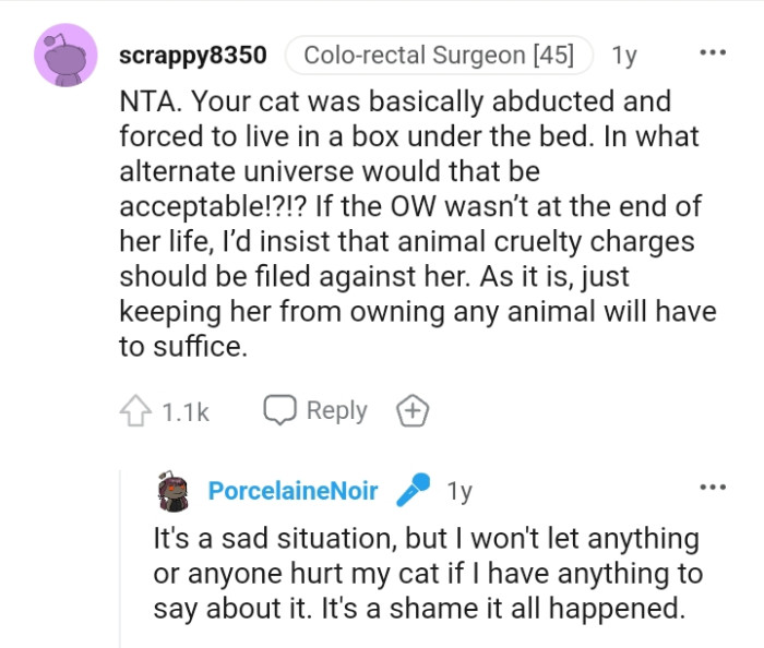 Keep her away from owning any animal