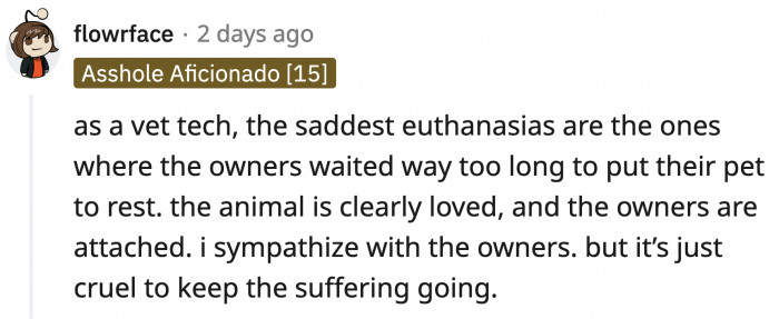 Part of being a responsible pet owner is choosing what's best for our animals until the end of their lives