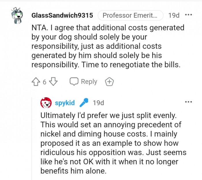 12. Additional costs generated by him should be his responsibility