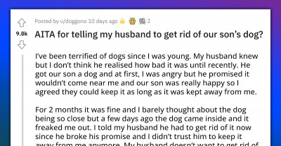 Woman Wants To Get Rid Of Her Son's Dog Because She Is Terrified