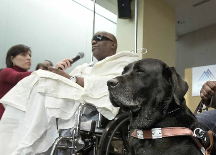 “He tried to hold me up. The dog saved my life!”