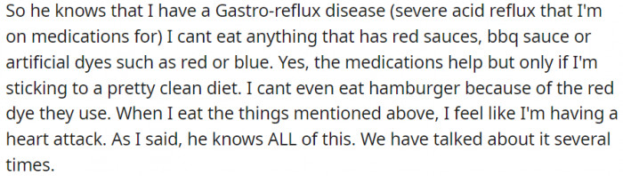 He knows all of my restrictions