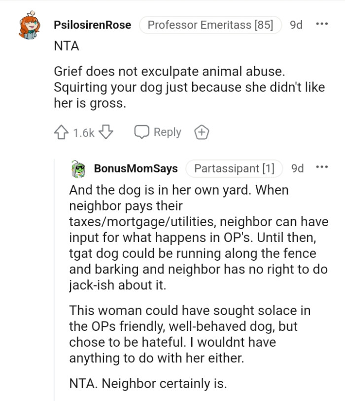 You don't have to spray a dog just because you don't like it.