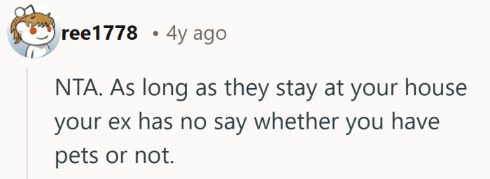 It reflects a desire for clean boundaries and fewer shared decisions after a split.