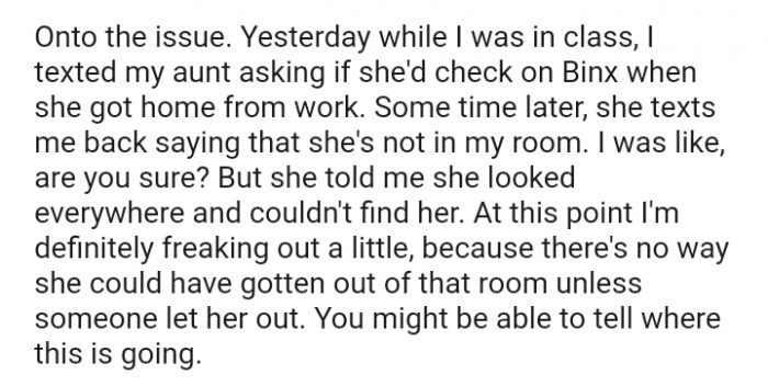 She told the OP she looked everywhere and couldn't find her