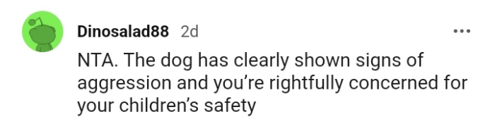 The dog has clearly shown signs of aggression