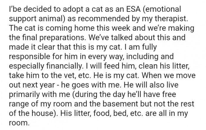 I am fully responsible for him in every way