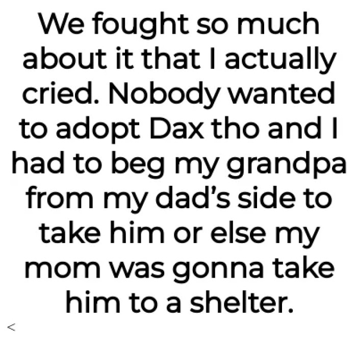 The OP asked his grandfather to take care of the dog.