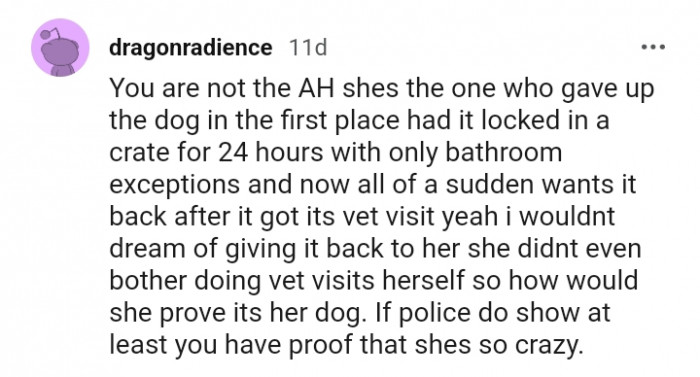 I wouldn't dream of giving it back to her