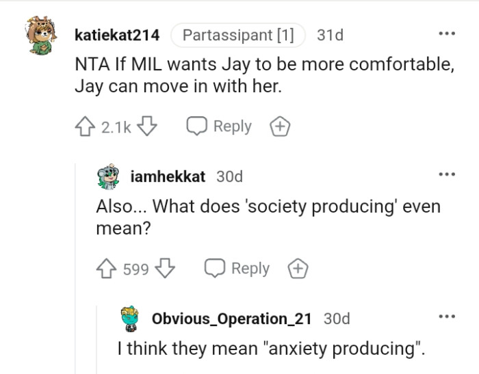 MIL should let Jay move in with her
