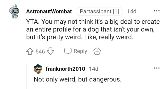 It's a big deal to create an entire profile for a dog