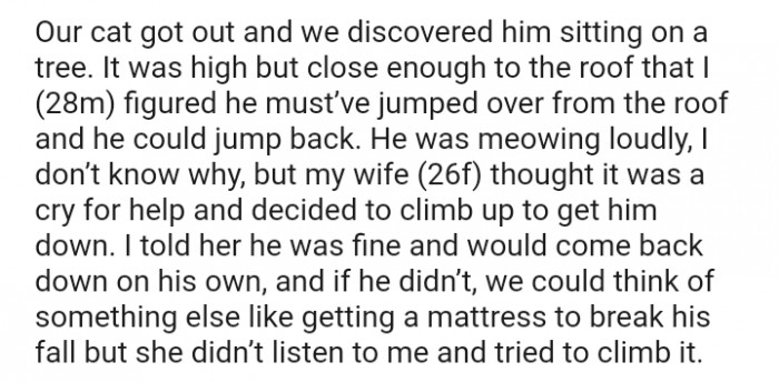 He would come back down on his own