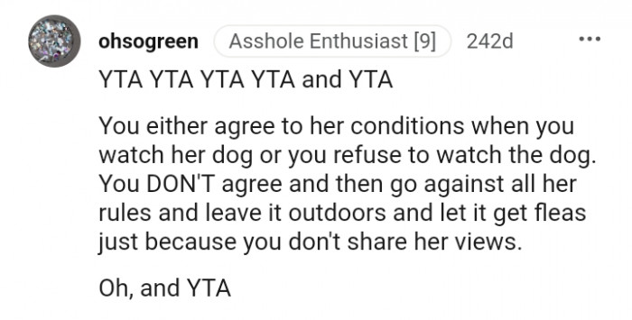 18. You either agree to her conditions or you refuse the job