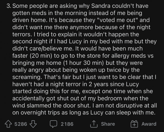 They simply wanted OP out of the trip.