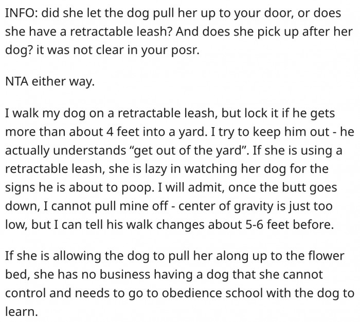 2. The neighbor seems like an irresponsible dog owner.
