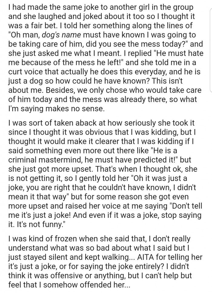 But unfortunately, her classmate took the joke very personally. It seems humor isn't for everyone.