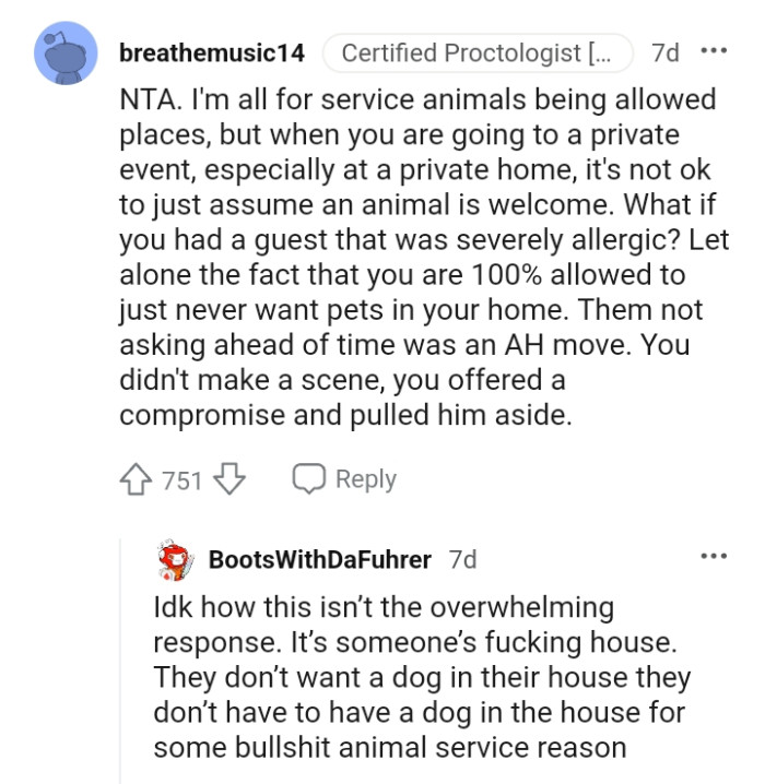 You don't just assume an animal is welcome when going to a private event