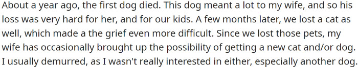 One of the dogs died