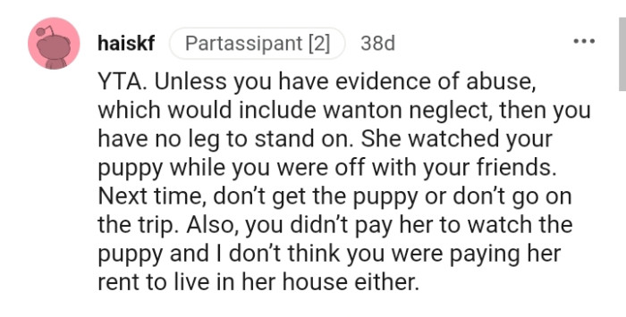 She Watched Your Puppy While You Were Away on Vacation