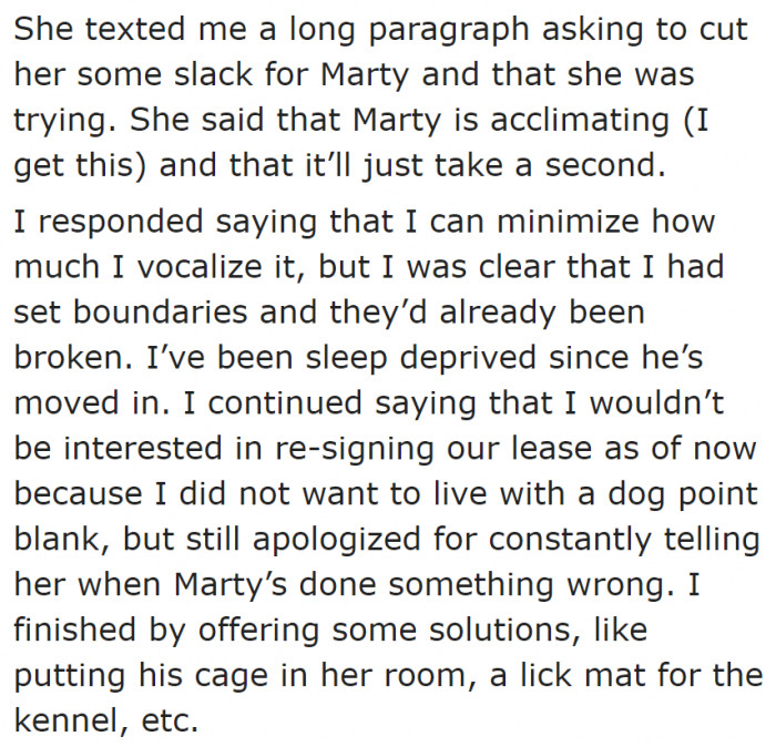 The OP and her roommate got into an argument.