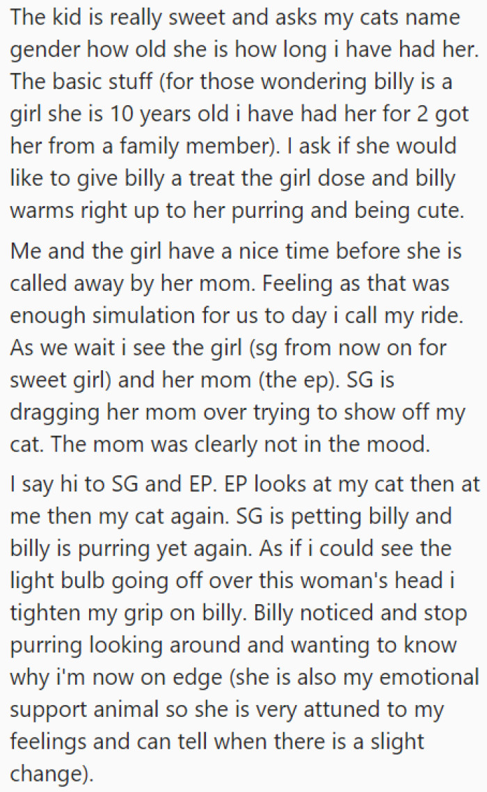 She then encounters the entitled mother.