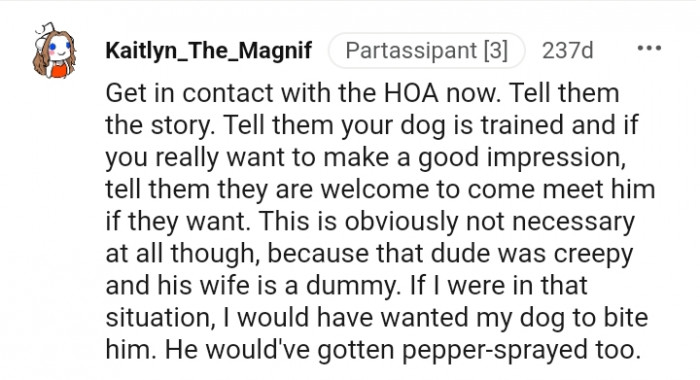 12. Tell them your dog is trained