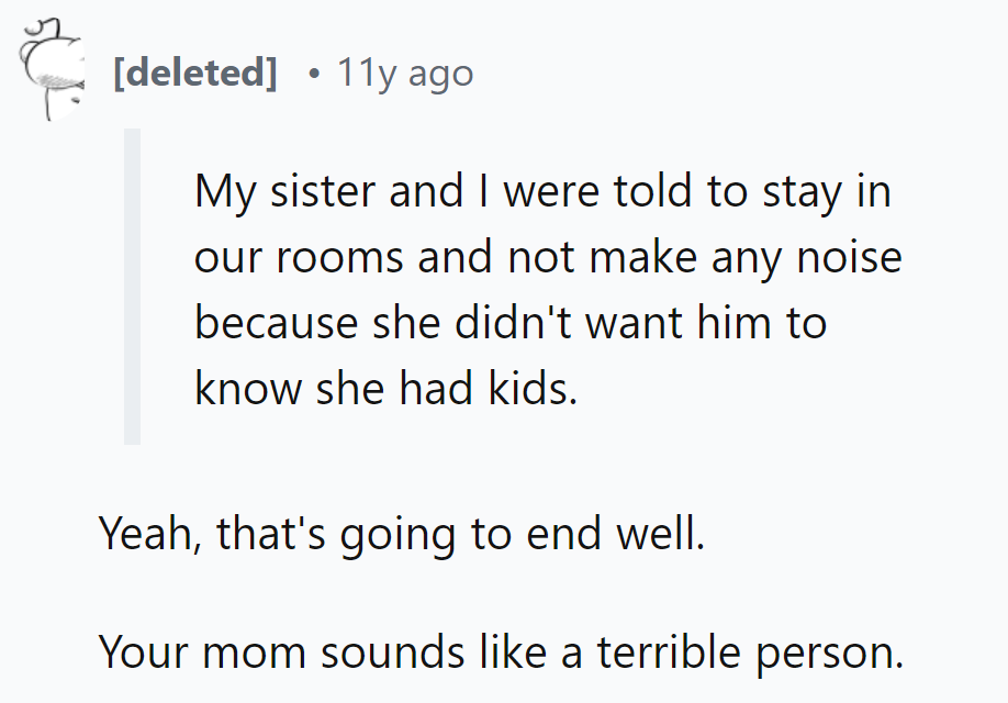 Silent kids, secret guests—what could go wrong, right? Mom's got a knack for keeping surprises.