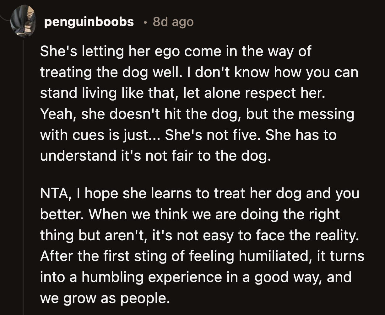 If OP is such an animal lover, why is she allowing her girlfriend to treat these dogs this way?