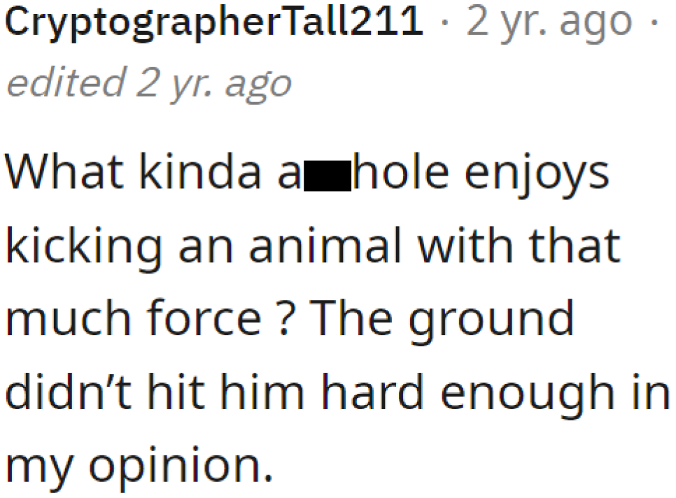 Redditors believe that getting hurt from the fall just wasn't enough for what he tried to do.