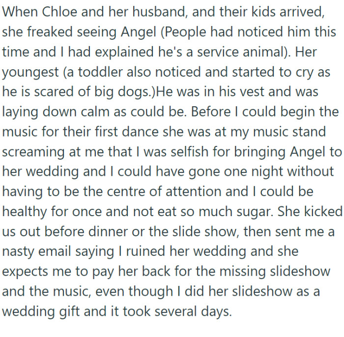 Left with no other options, OP decided to bring Angel along with some gummy candies to quickly regulate her sugar levels.
