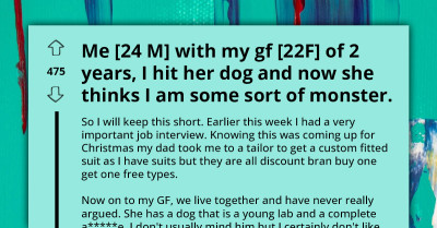 Man Seen As Monster By His GF For Hitting Her Untrained Dog, Redditors React
