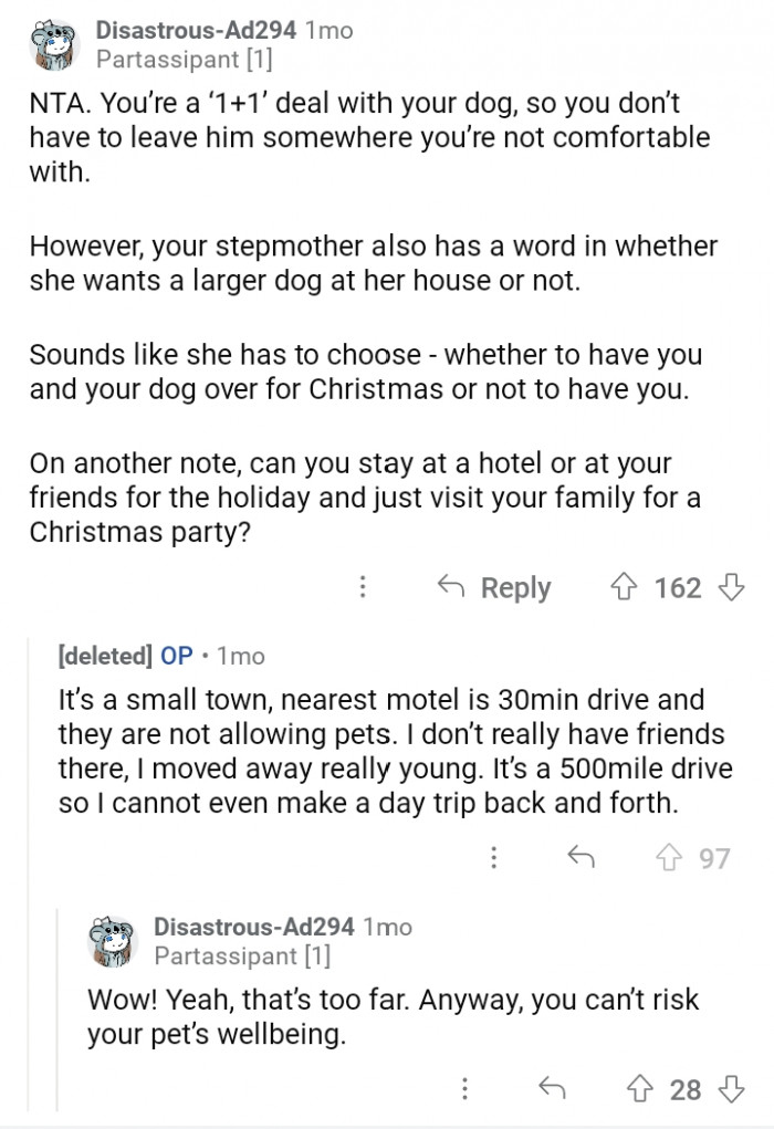 6. It sounds like your stepmom should also decide.