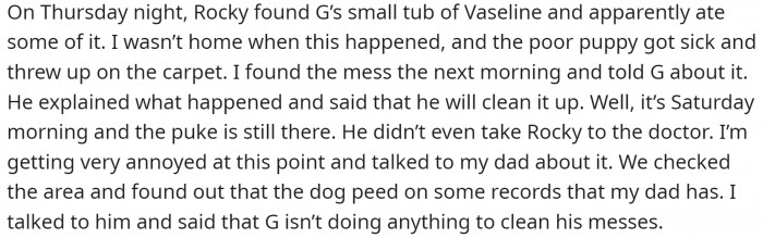 He doesn't clean up after the dog