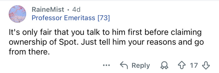 It’s only fair to talk to him first.