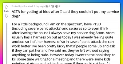Mother Calls a Service Dog Owner Rude After She Yelled at Kids to Stop Petting Her Dog and to Leave Them Alone