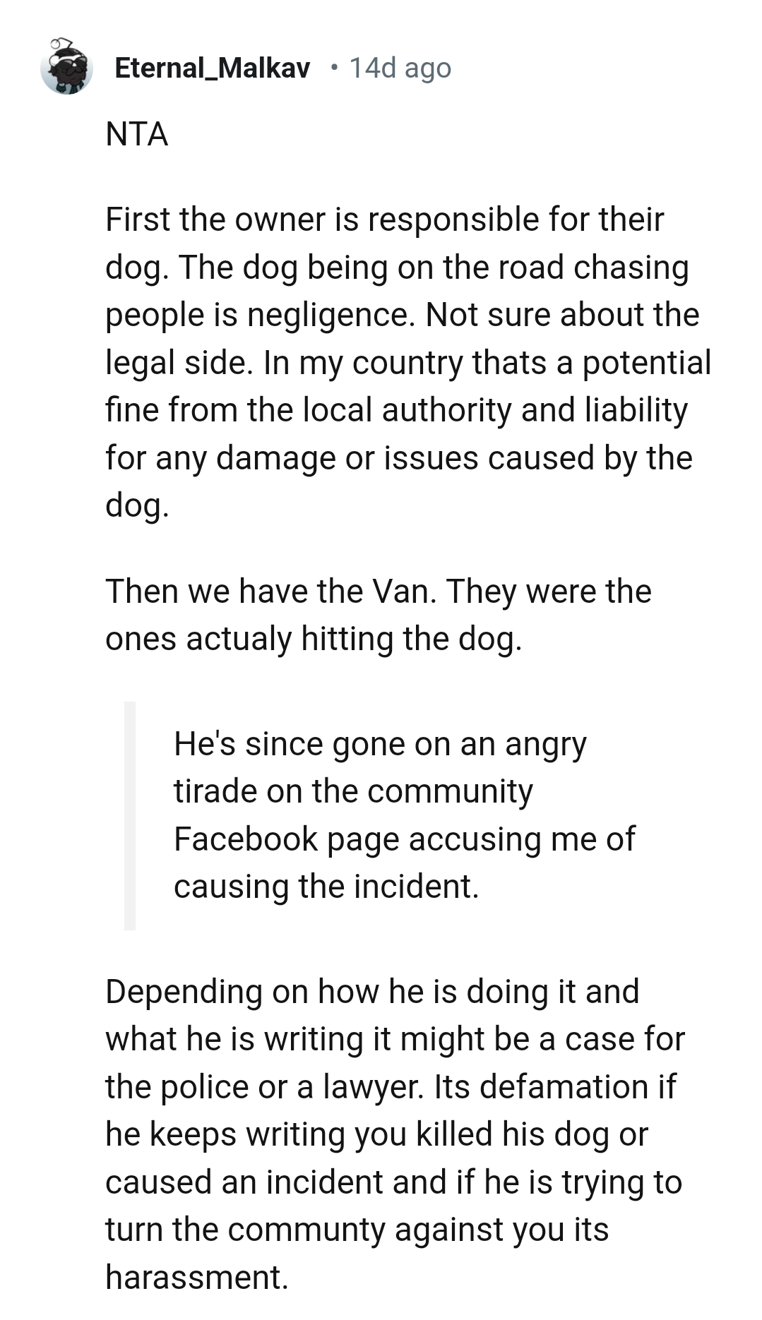 This Redditor is not sure about the legal side