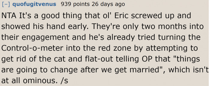 It's a good thing he showed his true colors before it's too late.