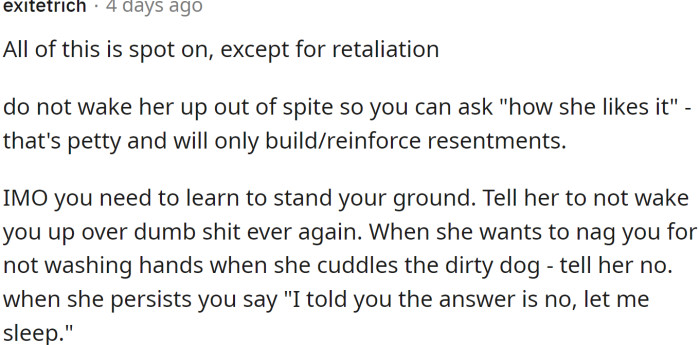 This Redditor believes that OP should learn to stand his ground.