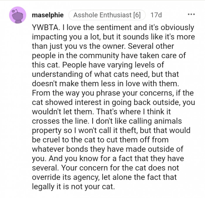 This Redditor is saying where they think it crossed the line