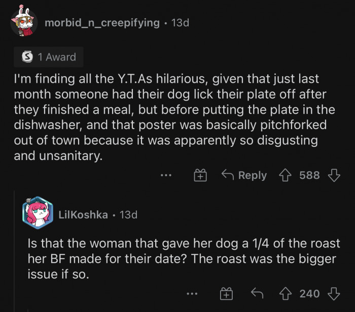 The Reddit community is never consistent.