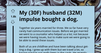 Frustrated Wife Asks Reddit Community For Advice After Her Husband Impulse Buys Puppy