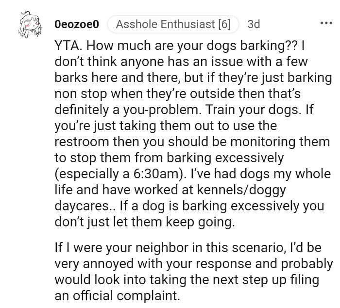 17. Don't just let your dogs keep barking