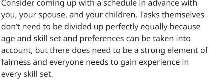 A schedule in advance might help